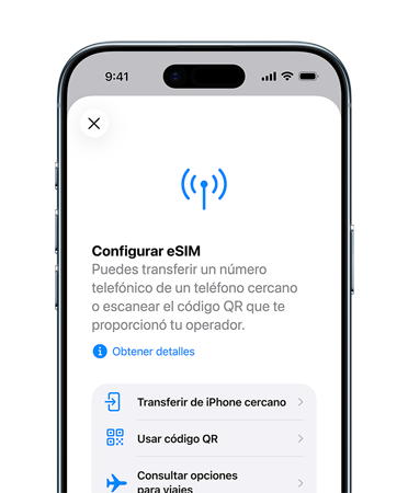 iPhone Air, parte frontal, con la funcionalidad Configurar Red Celular en uso