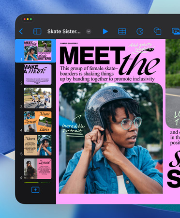 Une fenêtre Keynote s’ouvre pour afficher des commandes élégantes et épurées.