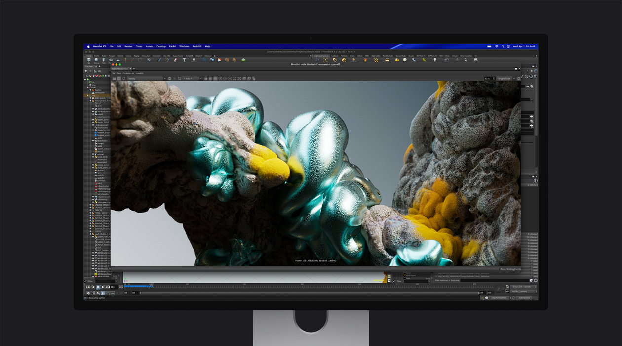 Still of an animation file on Studio Display XDR