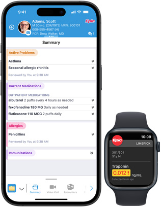 برنامج يعرض تطبيقَي Epic&nbsp;Haiku وEpic&nbsp;Limerick على iPhone وApple&nbsp;Watch.‏