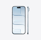 iPhone Air, parte delantera, color azul cielo, Dynamic Island centrada en el extremo superior, parte lateral, diseño ultrafino, botón lateral, botón del Control de Cámara